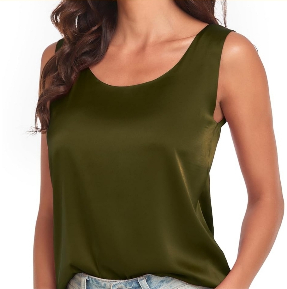 Elegant Olive Green Tank Top